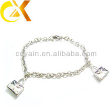 stainless steel jewelry bracelet with two bag pendant for lovely girl